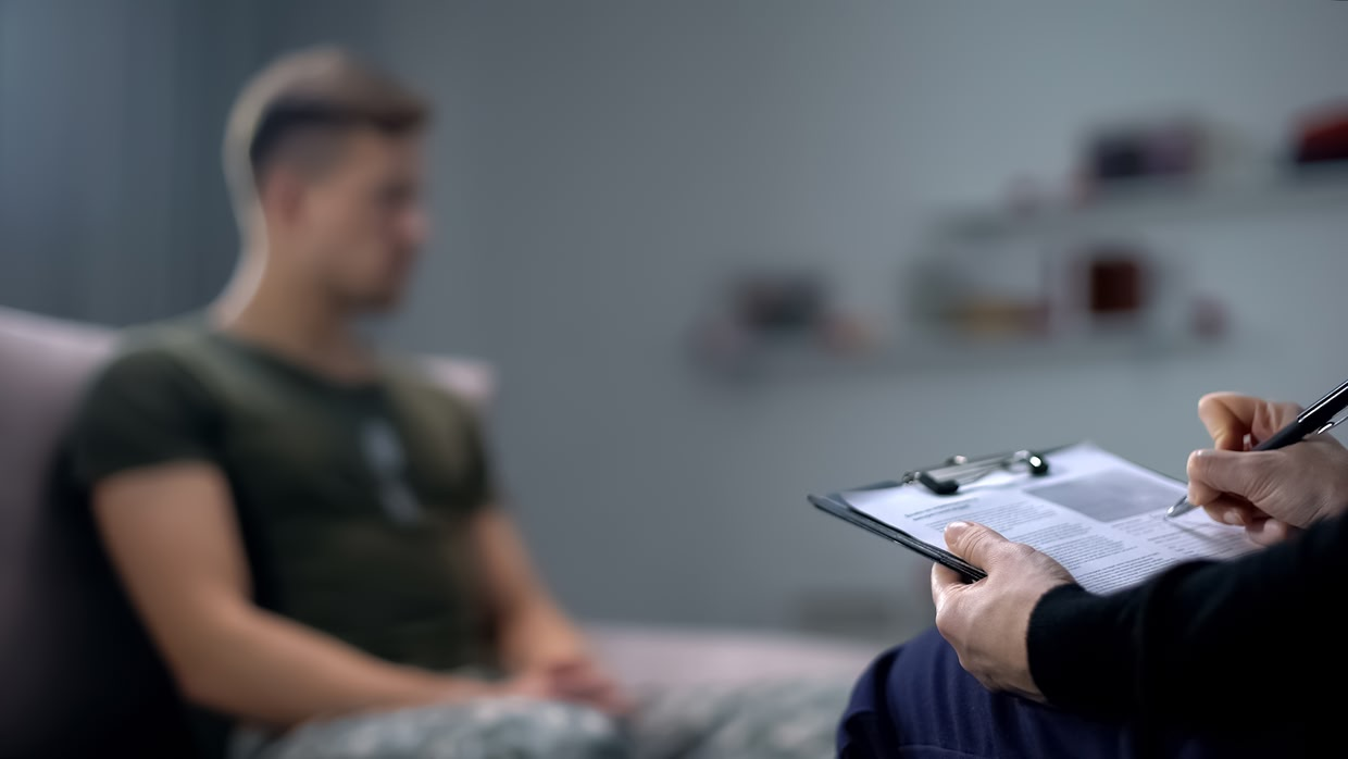 A man having a consultation with a therapist